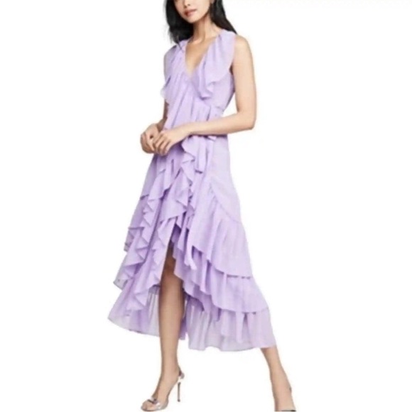 Misa Los Angeles Liliac Ilune Wrap dress ruffle tiered sleeveless midi S NWT - Picture 2 of 12